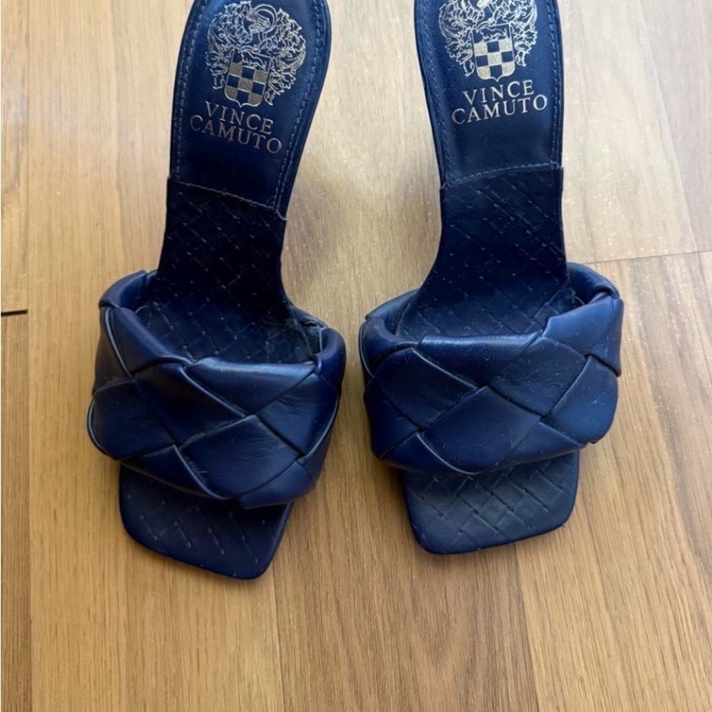 Vince Camuto Navy Braided Slide Mules